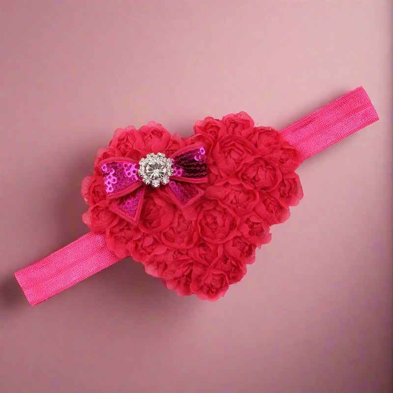 Bow Love Heart Baby Headband