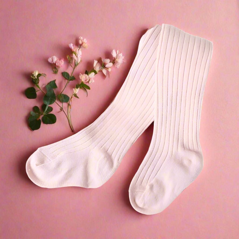 Baby Kid Girl Solid Color Ribbed Tights Wholesale