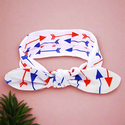 Baby Flag Day Bow Knot Print Headband Wholesale 00411772