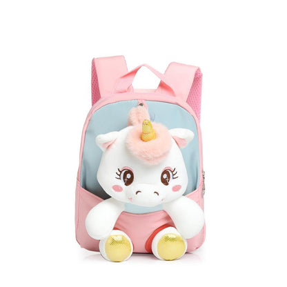 Kids School Bags Kindergarten Cartoon Plush Doll Nylon Unicorn