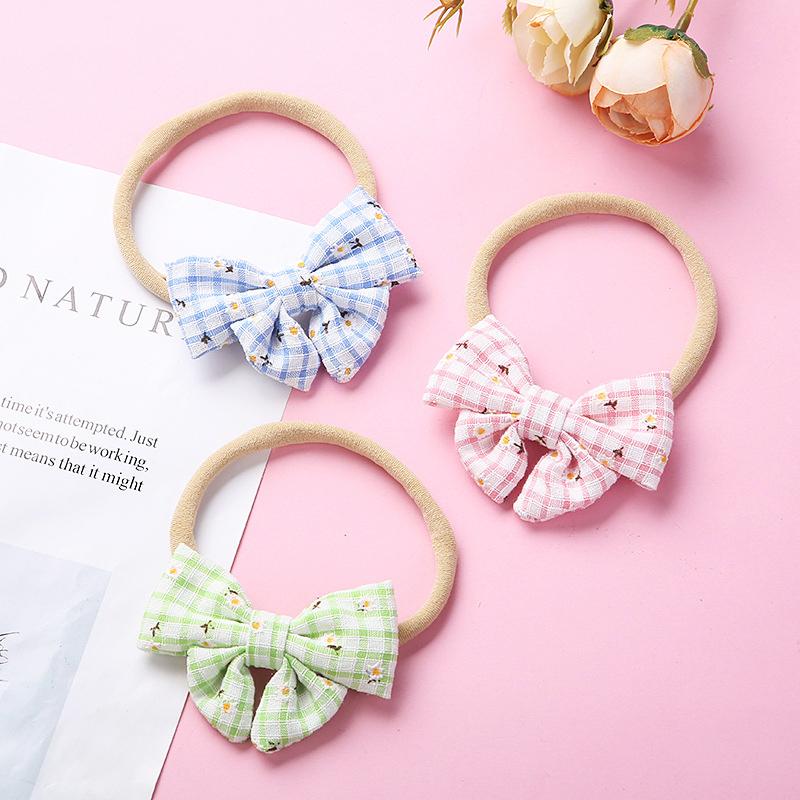 Girl Plaid Bow Decor Headband