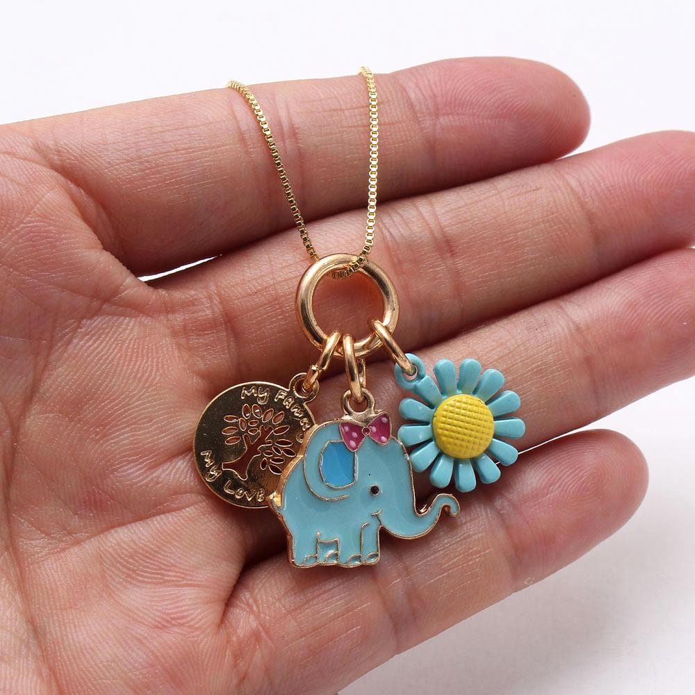 Girl Elephant Pendant Necklace  Wholesale 82941543