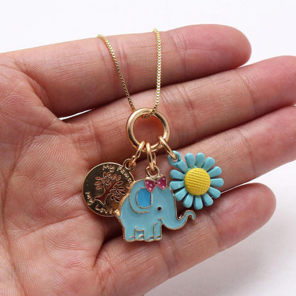 Girl Elephant Pendant Necklace  Wholesale 82941543