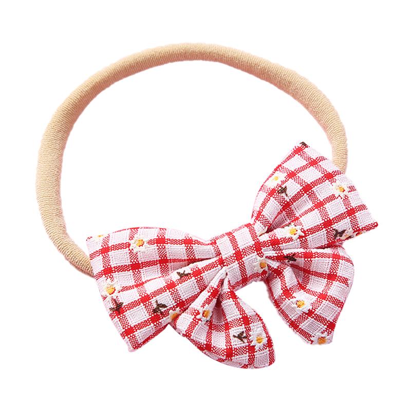 Girl Plaid Bow Decor Headband