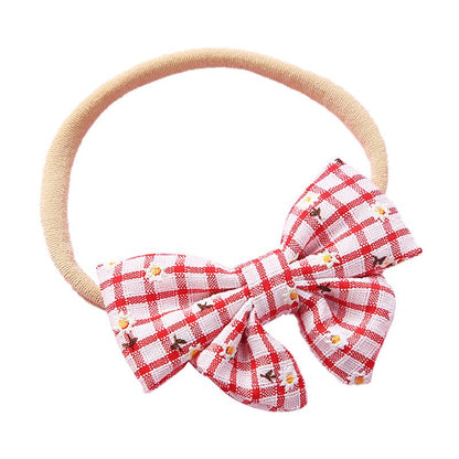 Girl Plaid Bow Decor Headband