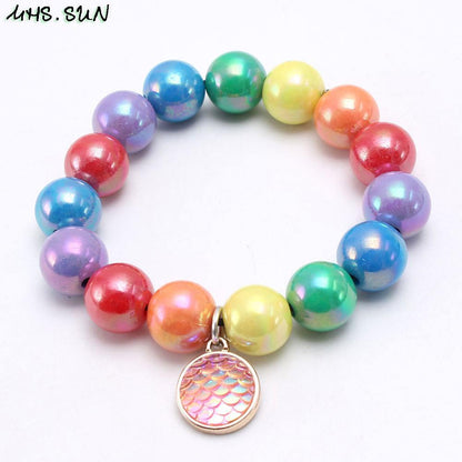Rainbow Beaded Bracelet for Children