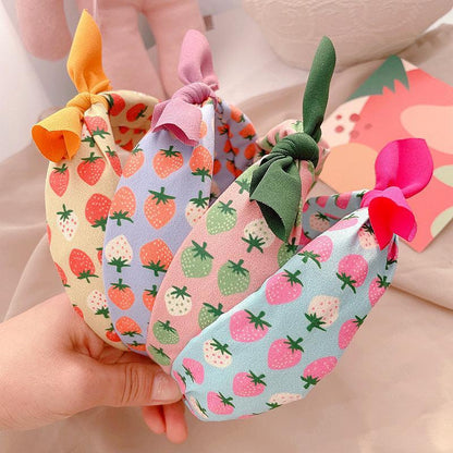 Fruit Print Colorblock Bow Children's Hair Hoop