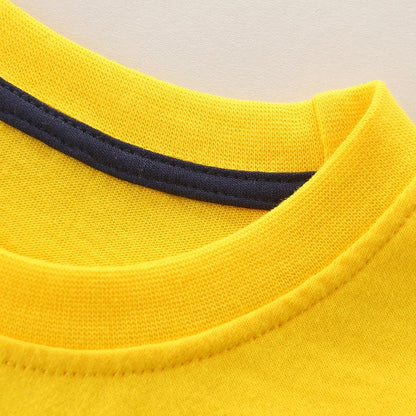 Knitted cartoon printed children's T-shirt round neck Pullover