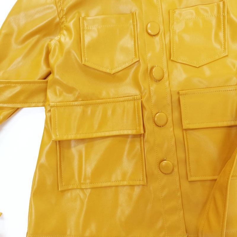 Kids Faux Leather Jacket Lace-Up Leather