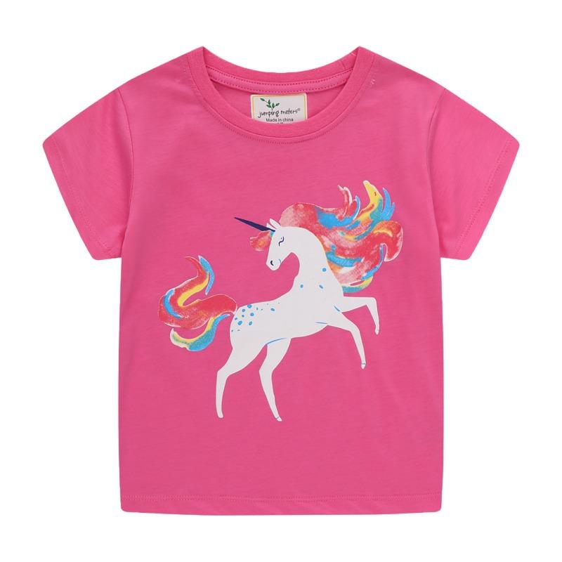 Knitted cotton short sleeve girls' T-shirt