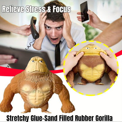 Stretchy Glue-Sand Filled Rubber Gorilla Soft Doll Toy