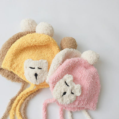 Baby's Hand-Knitted Ear Hood Hood