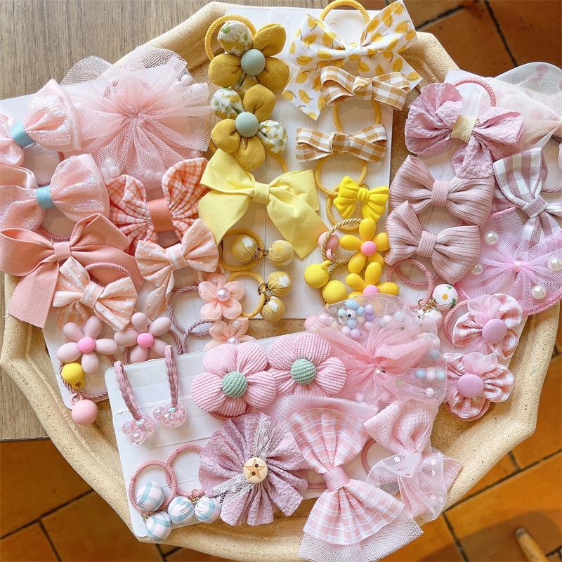 10pcs/set Kid's Rubber Band High Elastic Bow Flower Hair Tie