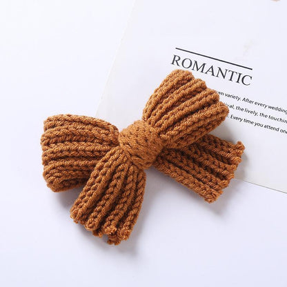 Children's Wool Bow Hairpin