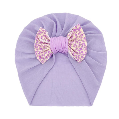 Cute Printed Bow Hat Children's Comfortable Warm Baby Hats