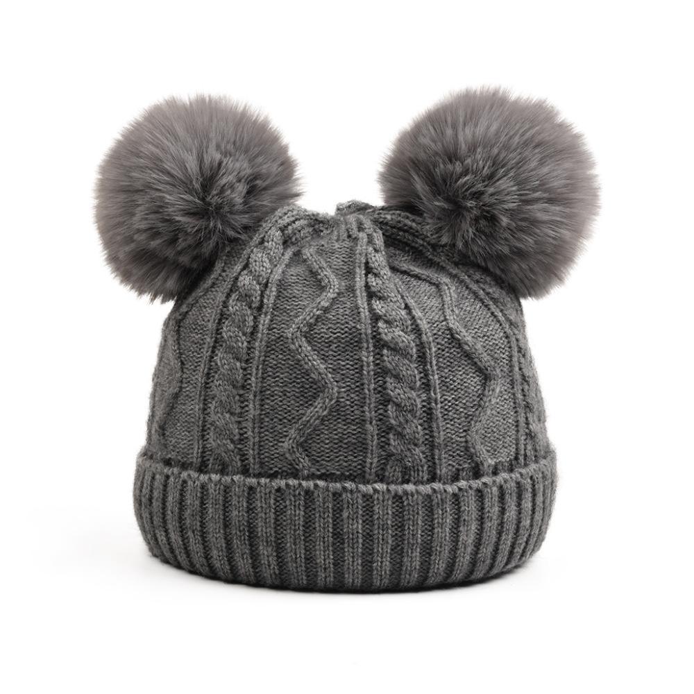 Children's Removable Wool Ball Warm Wool Knitted Cap