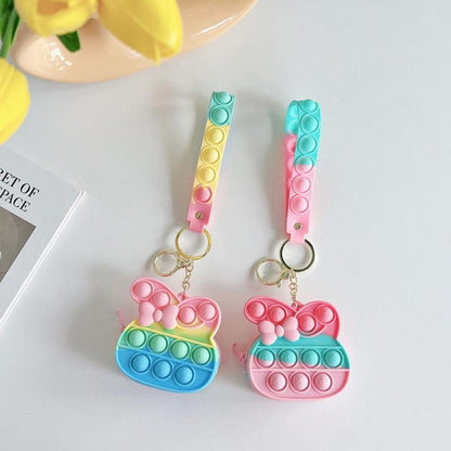 Cartoon Silicone Mini Bag Rabbit Pendant Keychain