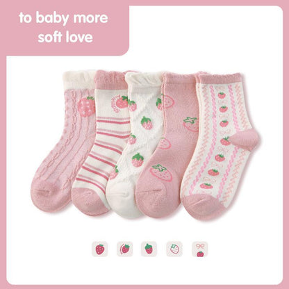 Children's Vintage Coffee Striped Diamond Cotton Socks