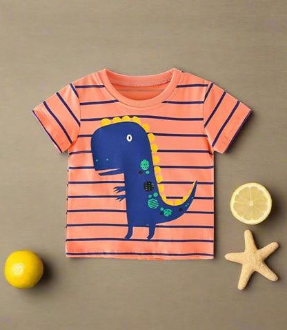 Boys' cotton round neck bottomed shirt