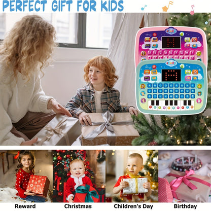 Tablet Toddler Learning Pad With LED Screen, Teaching Alphabet Numbers Word Music Math Early Development Interactive Electronic Toy For Boys & Girls