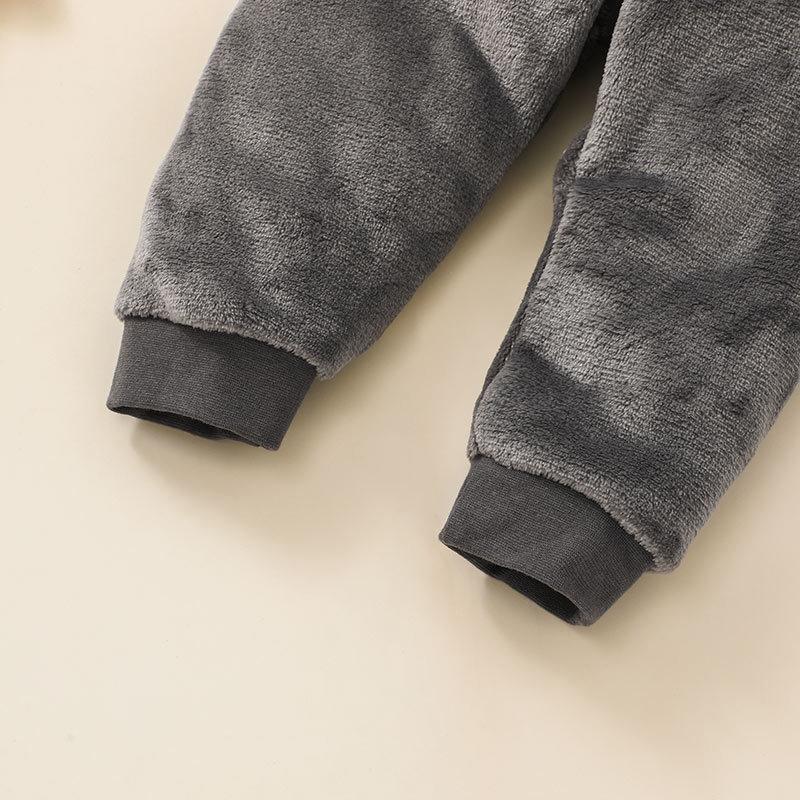 Children's Wear Hooded Zippered Shirt Pants Two-Piece Set