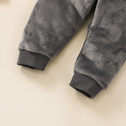 Children's Wear Hooded Zippered Shirt Pants Two-Piece Set