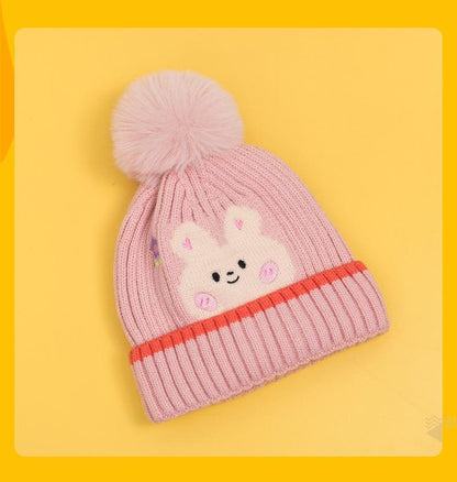 Cartoon Children's Warm Knit Hat Scarf