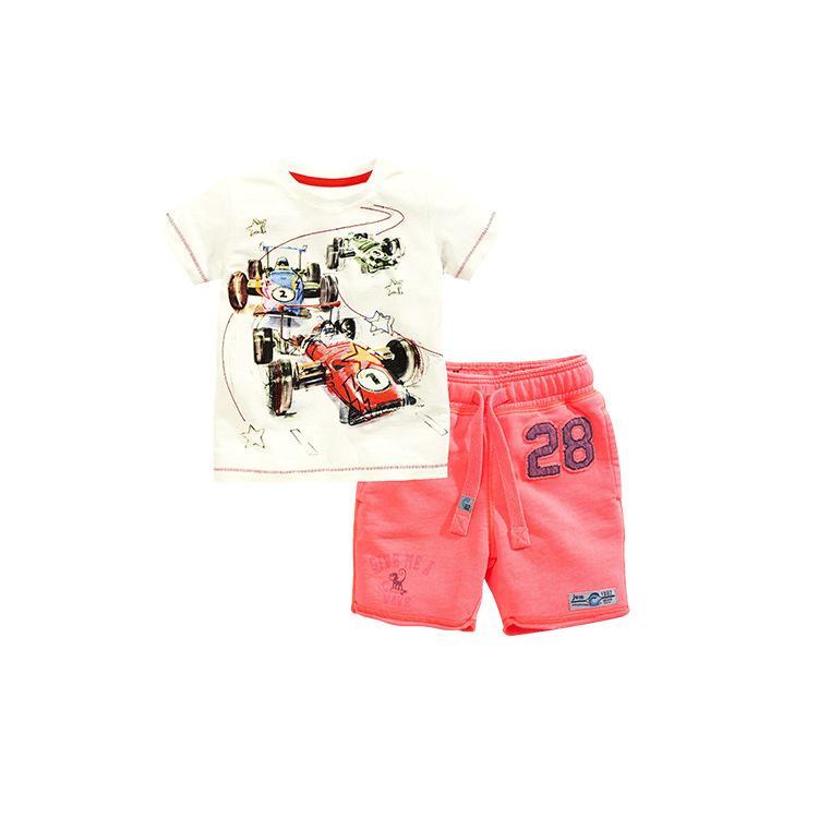 Boys' handsome suit cotton shorts short sleeve two piece set