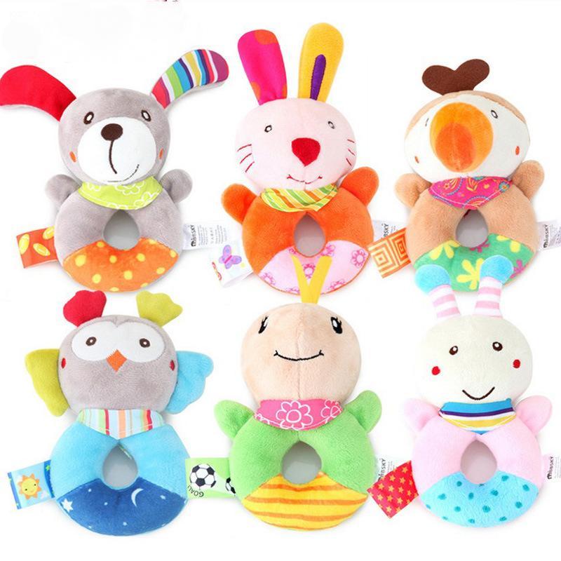 Baby Puppy Ring Bell Round Hand Plush Toy