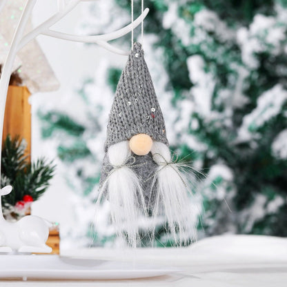 Christmas Decorations Knitted Sequined Pointy Hat Faceless Doll Pendant