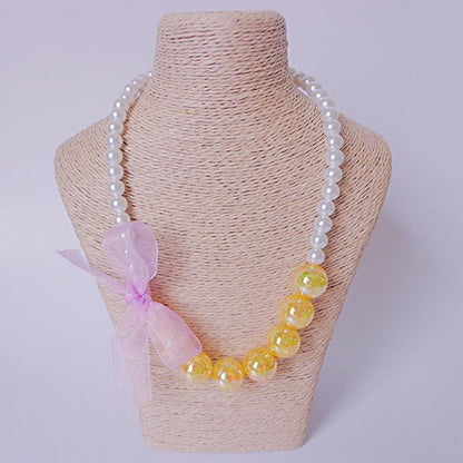 Clothing Ribbon Bow Accessories Children's Necklace Bracelet Set