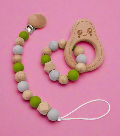Infant Silicone Pacifier Clip Anti-drop Chain Beech Avocado Bracelet