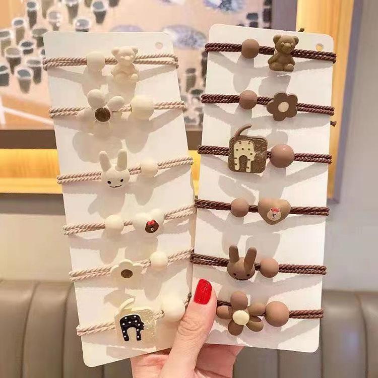 Bear Hair Ring Cartoon Hair Rope Set