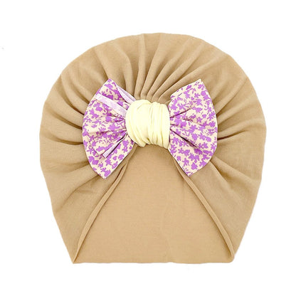 Cute Printed Bow Hat Children's Comfortable Warm Baby Hats