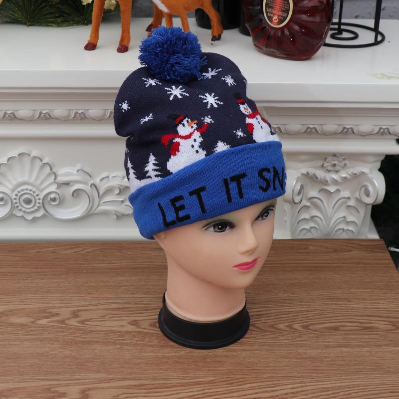 Christmas Decorations Adult Children's Luminous Knitted Christmas Hat