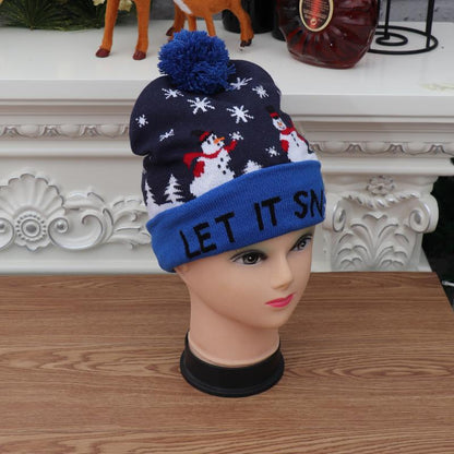 Christmas Decorations Adult Children's Luminous Knitted Christmas Hat