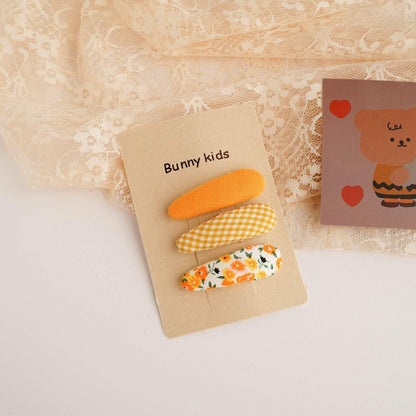 Children's Sponge Hairpin Plaid Floral 3-pack