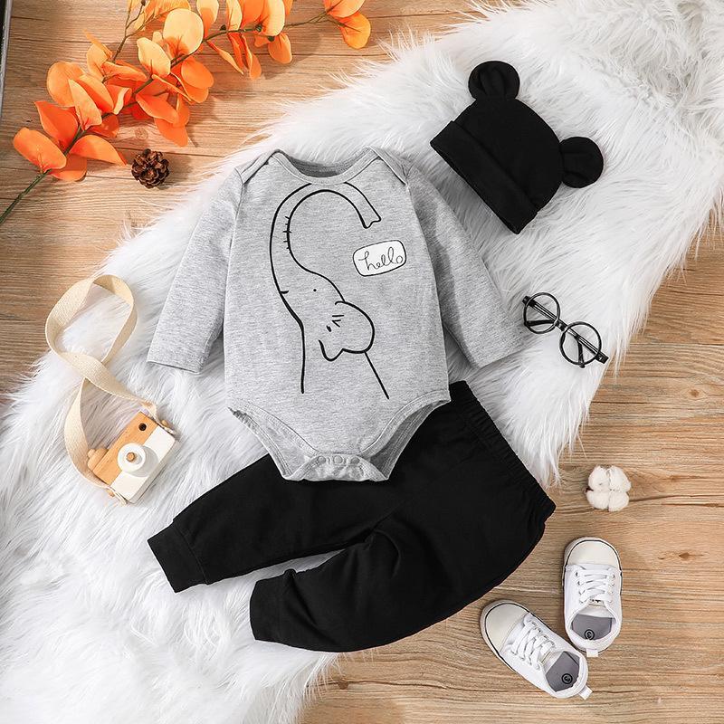 Children's Long Sleeve Crawling Pants Two-Piece Set