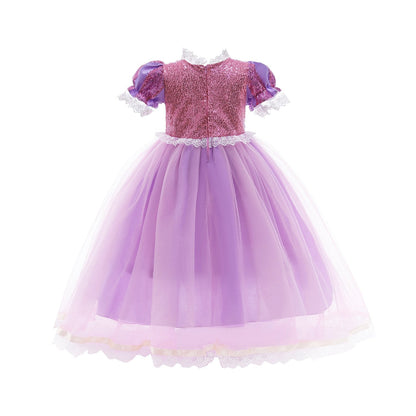 Snow white snow and ice long hair Princess Dress