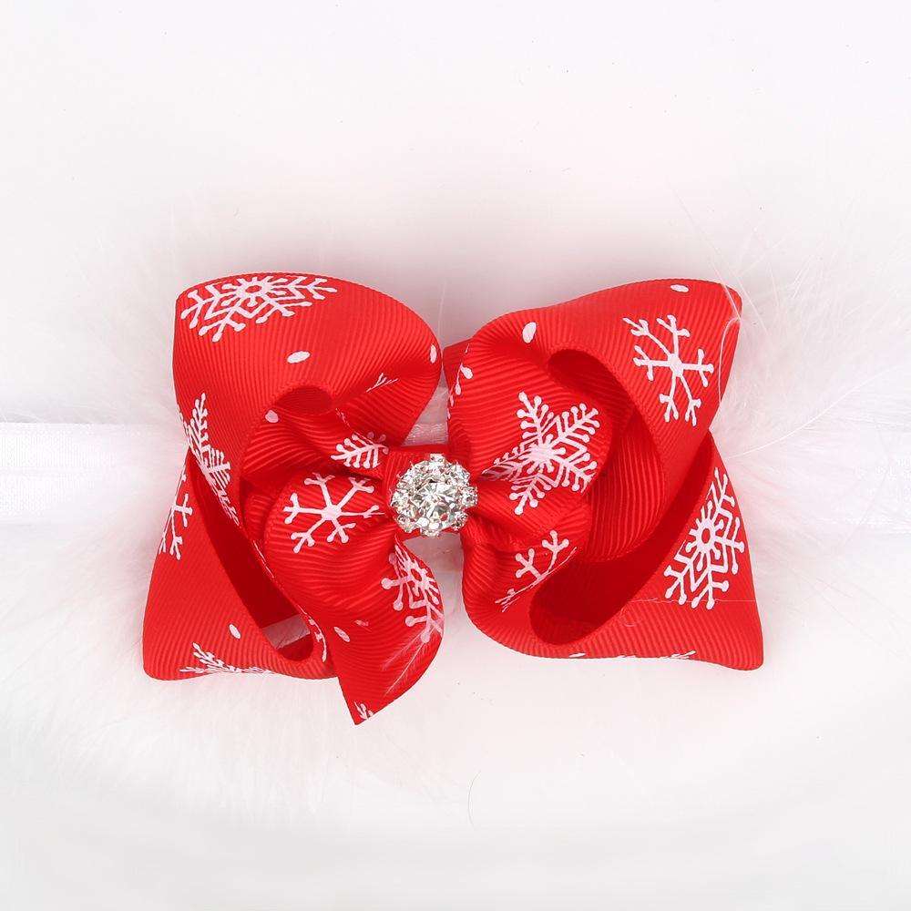 Children's Christmas Hair Bow Feather Baby Headband