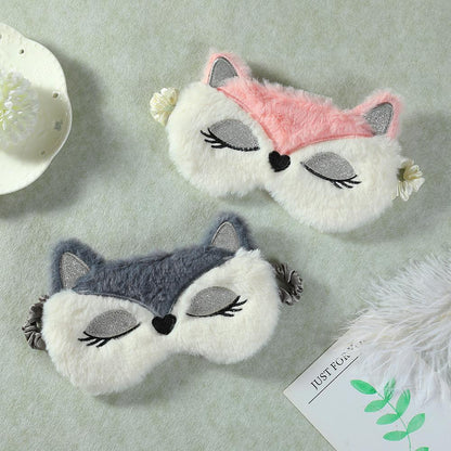 Children's Plush Eyeshade Cartoon Fox Pattern