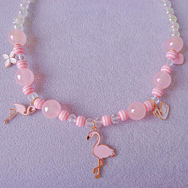 Girl's Flamingo Pendant Necklace