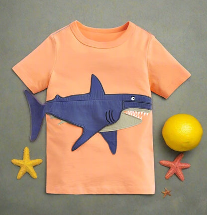 Short Sleeve Knitted Cotton Children's T-shirt