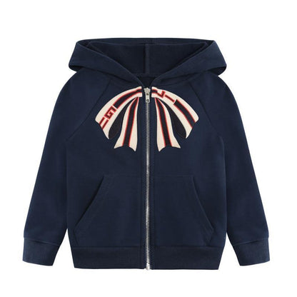 Children's Bow Zip Hooded Coat