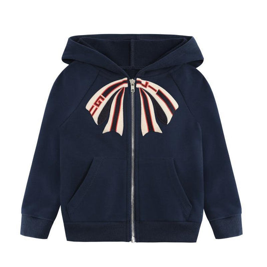 Children's Bow Zip Hooded Coat