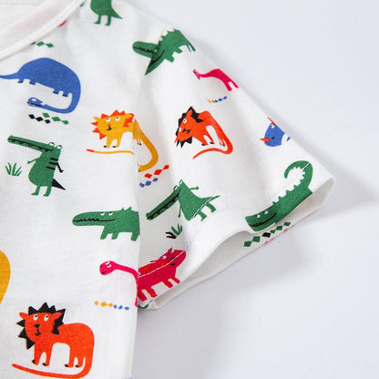 Children's allover dinosaur short sleeve baby top T-shirt