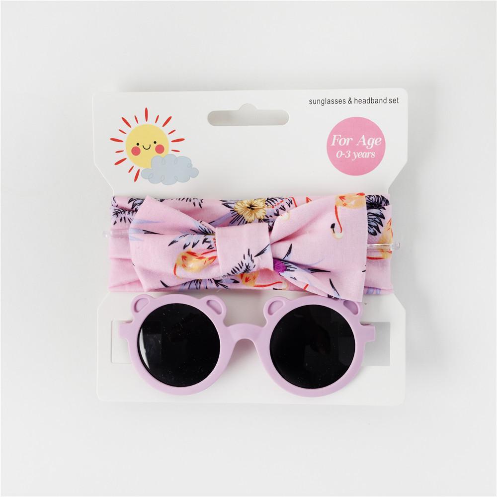 Children's Sunglasses Print Headband Two-Piece Set