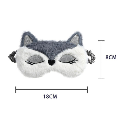 Children's Plush Eyeshade Cartoon Fox Pattern