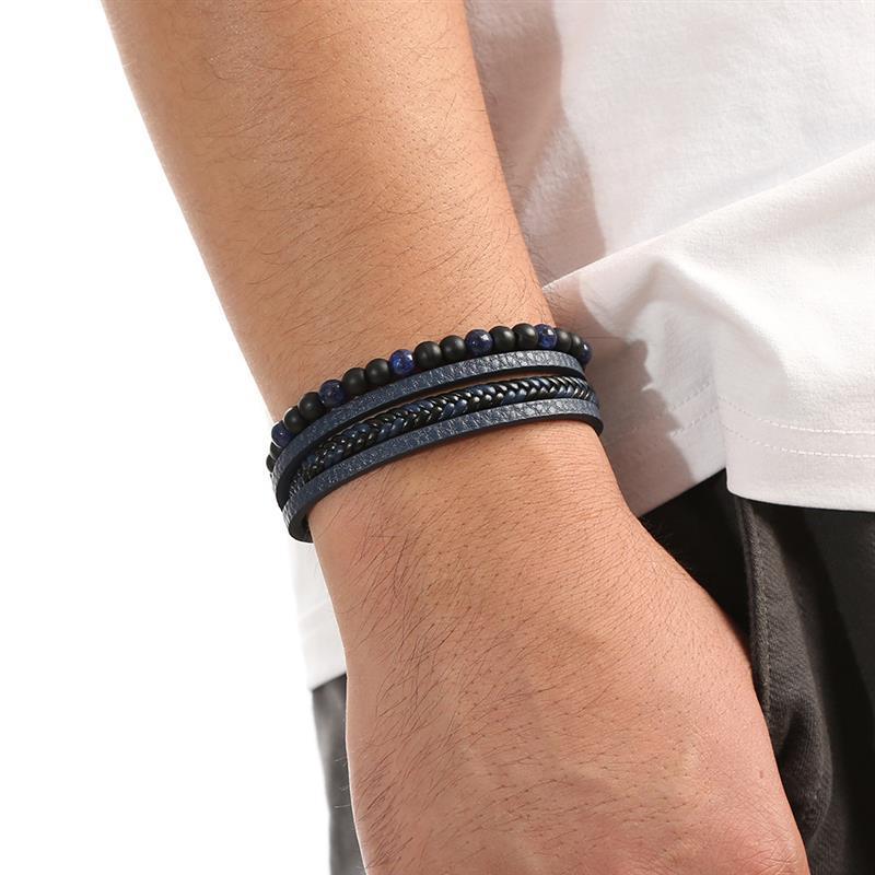 Geometric Gem Metal Patchwork Men'S Bracelets
