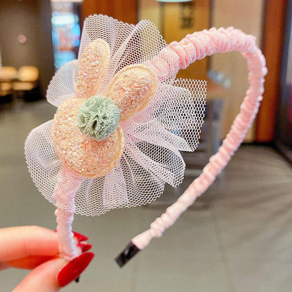 Girl's Hair Hoop Mesh Cartoon Broken Hair Clip Headdress
